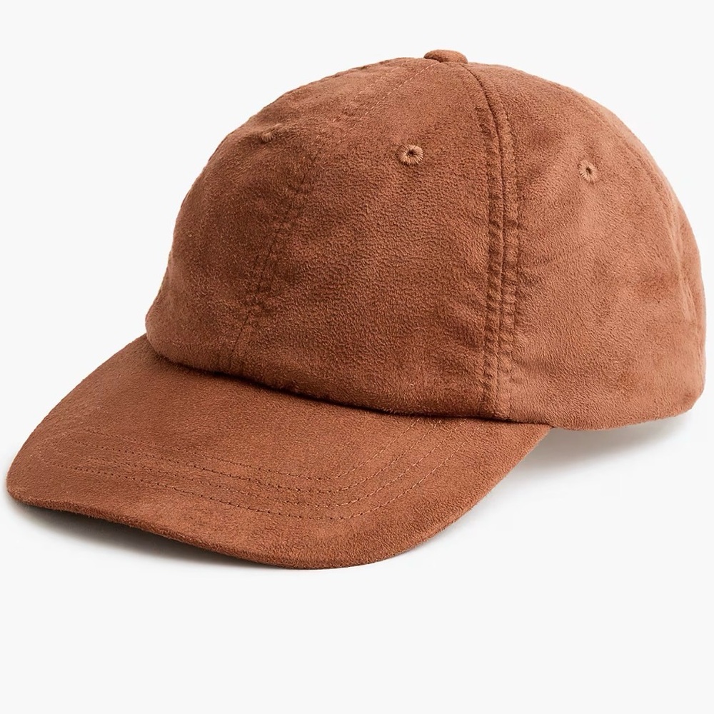 J Crew Factory Faux Suede Baseball Cap. Brown / Antique Oak. NWT.